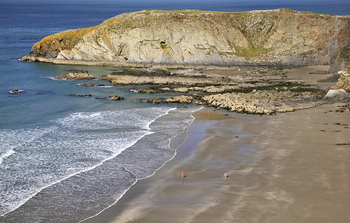 sea beach beautiful rock wales coast pembrokeshire abereiddy traeth llfyn