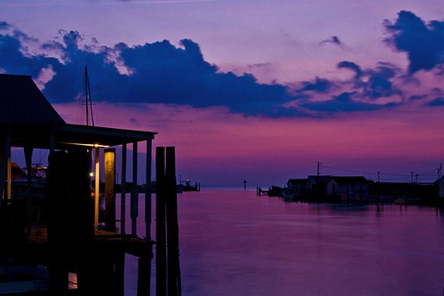 sunset evening virginia harbor sundown crab bluesky calm va serene chesapeake tangier chesapeakebay crabshack tangierinsland