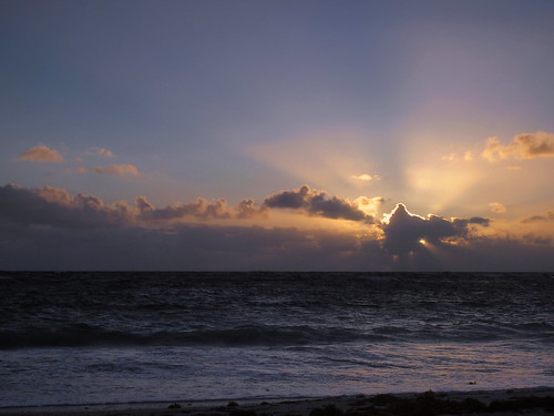 ocean sky birds clouds sunrise dominicanrepublic resort rays puntacana