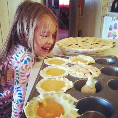 Bug made her own mini-pies.