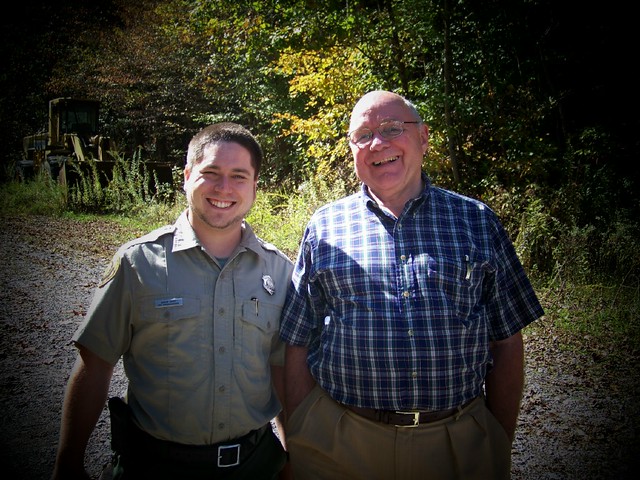 Dr. Lawrence Fleenor with Southwest Virginia Museum Assistant Manger Aaron Davis