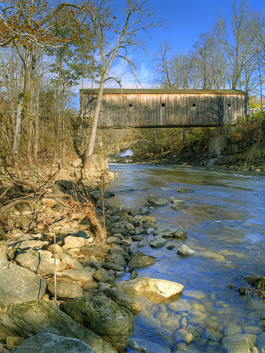 bridge autumn river kent scenic coveredbridge bullsbridge