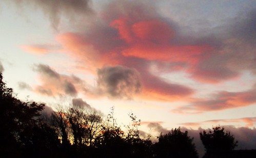 morning pink autumn sky clouds sunrise