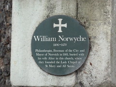 William Norwyche green plaque