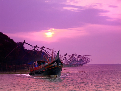 travel pink sunset sea sky cloud india tourism boat fishing fort south chinese violet tranquility landmark kerala gone nets moods cochin kochi waterscape vala cheena ernakulm areyarey