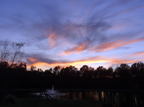 trees sunset sky lake reflection fountain clouds twilight dusk sony dsc hx9v