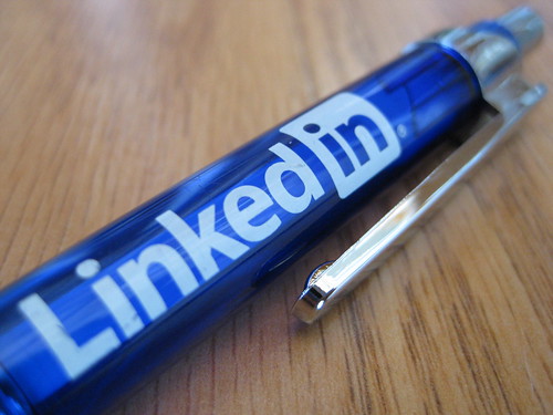 pen with the word linkedin engraved on it