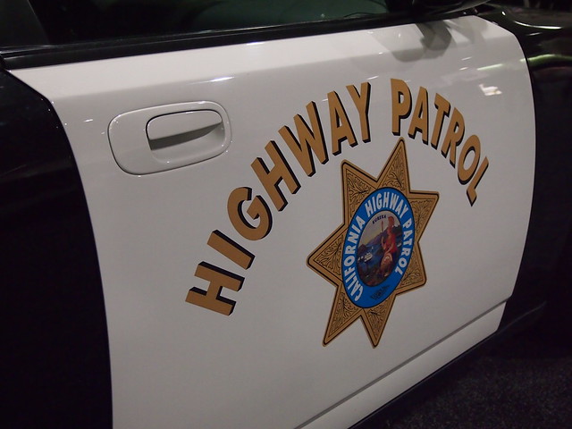 California Highway Patrol Logo on side of car