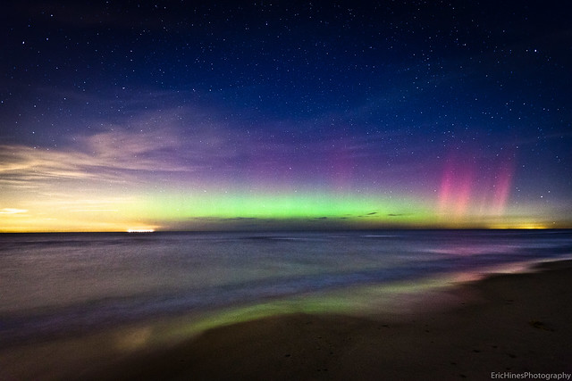 Aurora Borealis over Lake Michigan