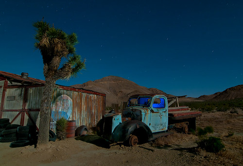abandoned set night movie desert mojave tropico