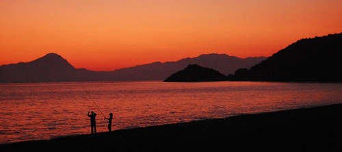 sunset sea italy orange mountain beach photo atmosphere panoramic basilicata fisher catch maratea 2011