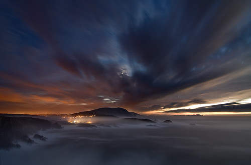 sunset sea cloud seascape fog clouds landscape twilight galicia ferrol valdoviño