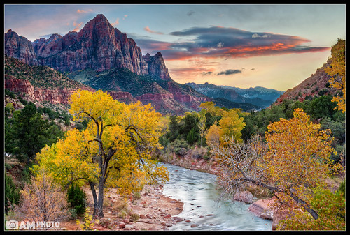 park autumn trees sunset sky color fall nature water clouds river subway utah nationalpark nikon rocks stream fallcolor branches backpacking zion zionnationalpark zionnp watchman northriver thewatchman leftfork aaronmeyersphotography leftforknorthriver