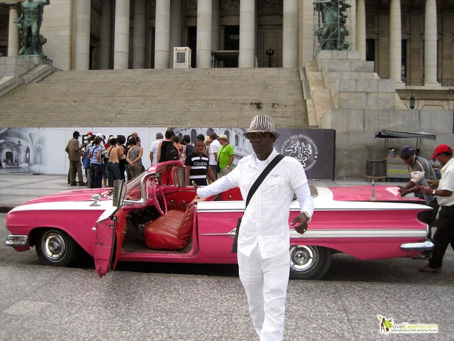 driver of the classic car in cuba
