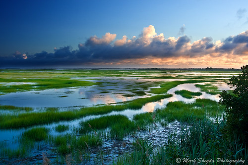 sunset sky water clouds newjersey wetlands oceancity tidalwetalnds