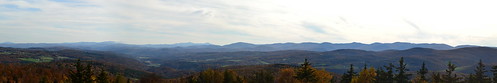 park autumn trees white mountains green tower fall forest fire vermont state panoramic valley views brookfield vt allis
