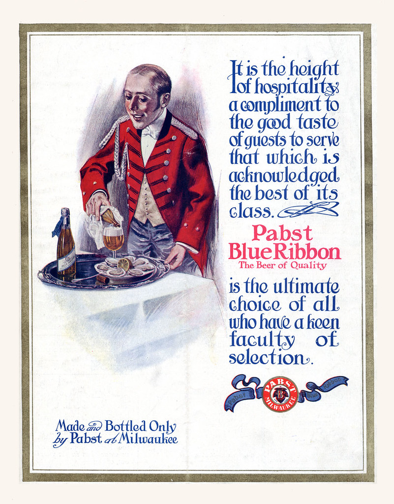 Pabst Blue Ribbon Beer. Judge magazine, June 10, 1911