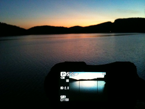 sunset usa lake mountains color reflection apple water night reflections geotagged evening al alabama gps pm ios geotag 3gs iphone guntersville lakeguntersville 2011 marshallcounty southernbreeze gsv sooc iphonography iphoneography honeycombcreek pentaxoptiowg1gps