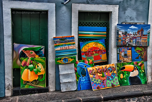 street blue brazil green art yellow paintings bahia salvador hdr oe salvadorbahia dwoodphotography dwoodphotographycom