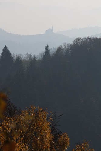 autumn trees mountain mountains tree church forest landscape hill hills slovenia slovenija ravan pasja