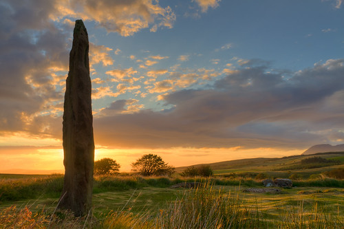 sunset scotland standingstones islay