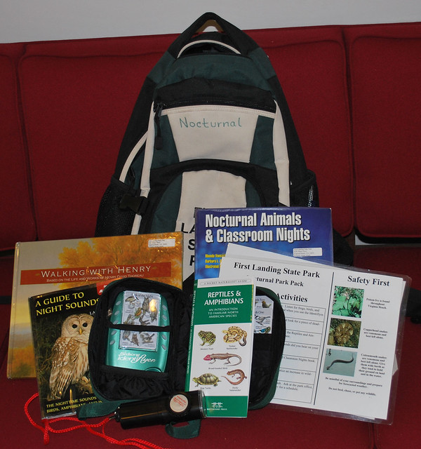 Park Packs are free to check out.  They are located at the Chesapeake Bay Center and the Trail Center.