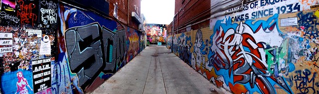 Street art wall in alley Melbourne Australia
