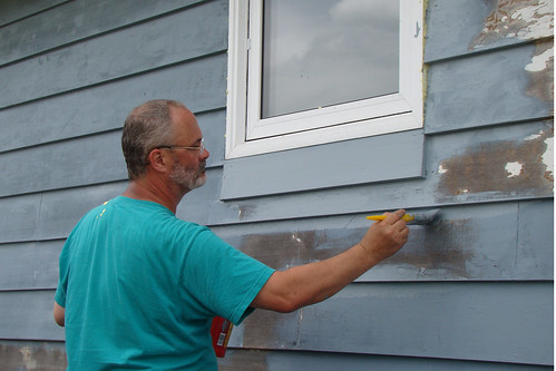 summer house hot rural work painting outdoors july manitoba repair prep 2011