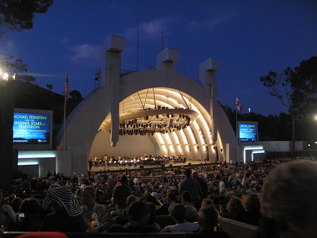 Hollywood Bowl at night--the Hollywood Bowl is a state park!