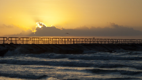 ocean sea sky sun beach water sunrise mexico island dawn pier texas gulf jetty north padre