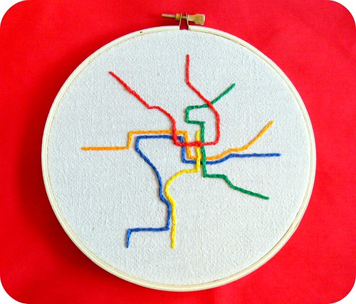 DC Metro Map Embroidery Wall Decor