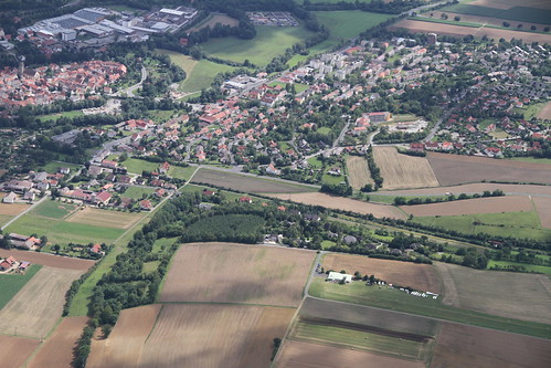 city summer germany bayern deutschland bavaria sommer aerialview august stadt luftbild airview unterfranken aerialpicture airpicture mellrichstadt rhöngrabfeld 682011