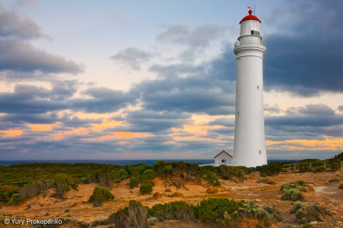 sunset lighthouse portland landscape australia victoria vic capenelson