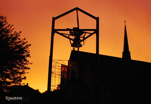sunset church bell belltower waterloo churhes stjohnlutheranchurch stjohnlutheran waterloowi