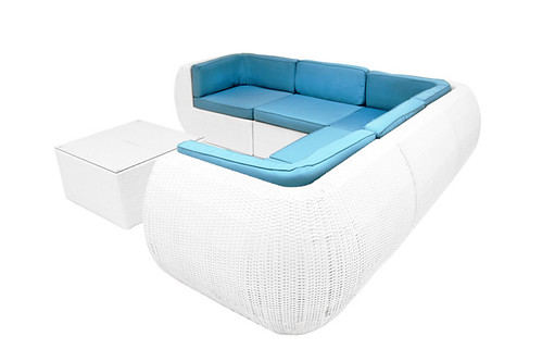 white sectional rattan wicker outdoor furniture