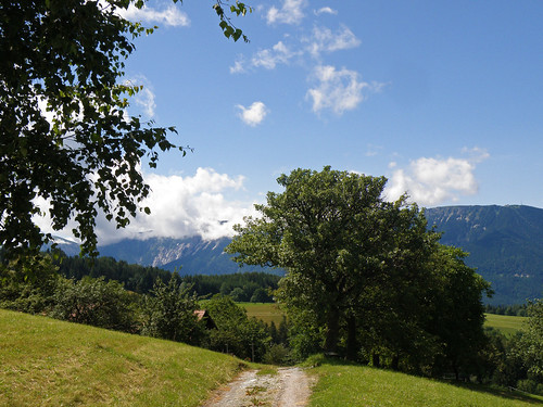 summer sky mountain color tree green clouds way geotagged austria path meadow rax mygearandme loweraustriascenerylandscapetree