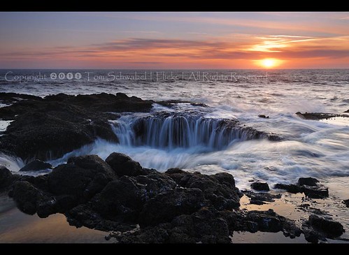 ocean sunset sea rock oregon pacific wave capeperpetua tomschwabel cookschasm thorswell