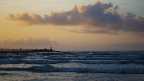 ocean sea sky cloud beach water sunrise mexico island dawn pier texas gulf jetty north padre