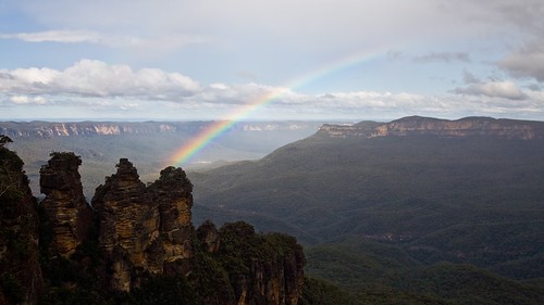 new blue 3 mountains rain wales clouds sisters three rainbow south australia bow nsw flickraward