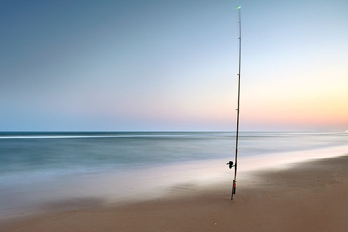 longexposure sunset summer seascape color beach portugal sand algarve fishingrod pleasantness cresende