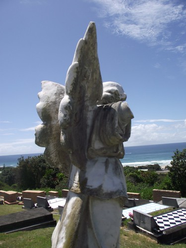 ocean sea sky cemetery grave angel view headstone marble