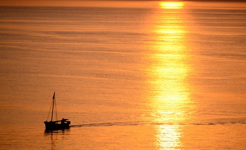 sunset sun sunrise boat fishing aegean kos greece fishingboat