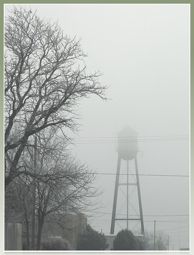 morning fog watertower kansas baretrees smalltown mcdonald us36