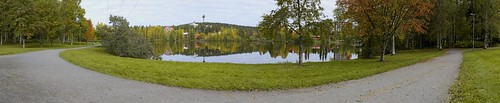 autumn trees panorama finland landscape pond fi kuopio