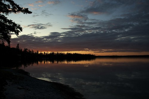 trees sunset summer sky lake canada water clouds saskatchewan laclaronge