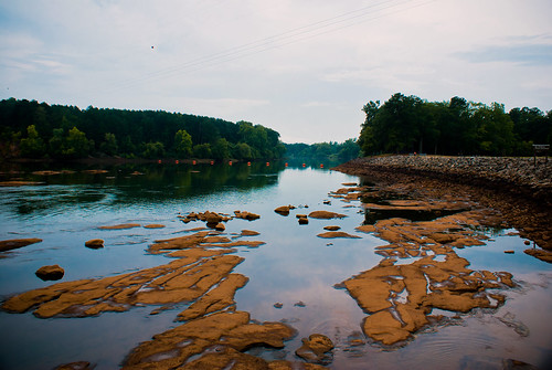 trees sky lake reflection nature water river georgia rocks day cloudy westpoint chattahoocheeriver troupcounty westpointlake thesussman westpointdam sonyalphadslra200 project36612011