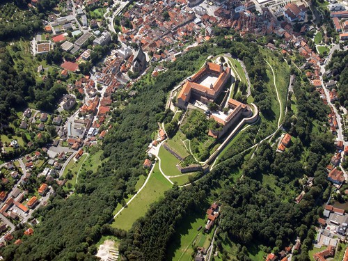 city castle germany bayern deutschland bavaria aerialview stadt fortress burg luftbild airview festung oberfranken plassenburg kulmbach airpicture badneustadt