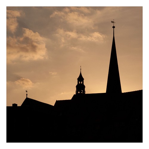 sunset summer sky church silhouette architecture clouds germany unesco harz quedlinburg sachsenanhalt washee