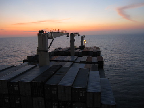 ocean africa sea sunsets atlantic cranes atlanticocean containers skyabove gulfofguinea maerskline apmollermaersk maerskconakry wafmax shipdeckfromabove