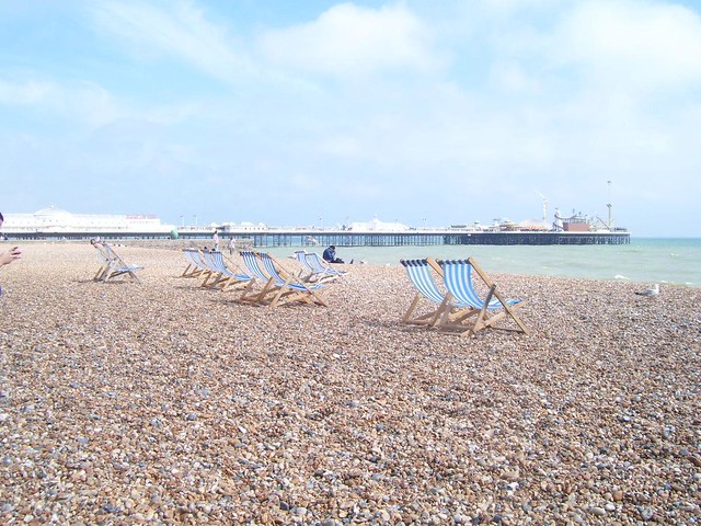 Deckchairs Brighton Beach England